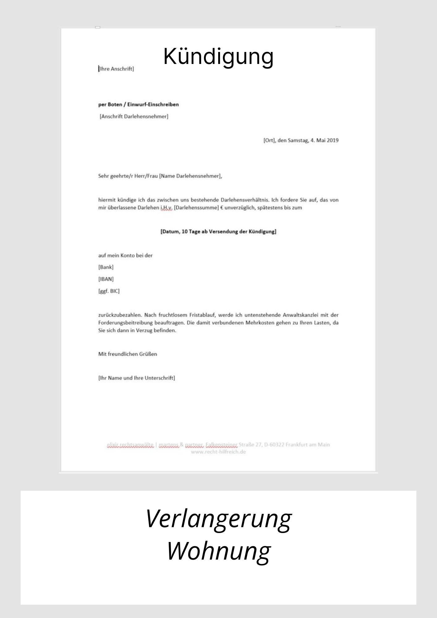 Kündigung Verlängerung Wohnung